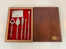 Vintage Kalmar Design Italy Modern Stainless Steel 5 Piece Bar Set with Box