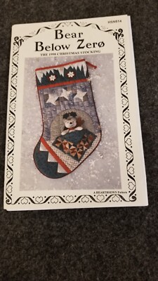 BEAR BELOW ZERO Christmas Stocking 1998 Hearthsewn Quilt Pattern J Warner UC USA