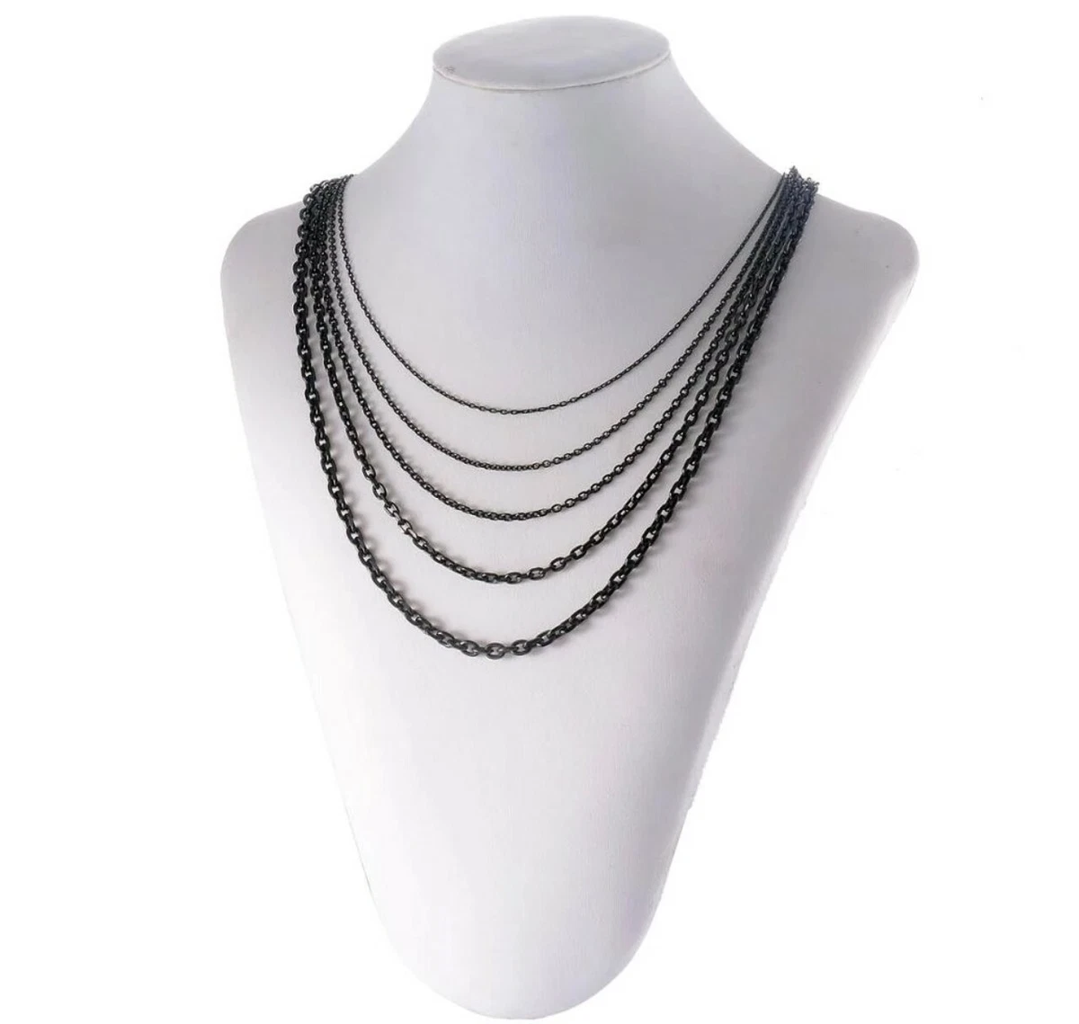Black Stainless Steel 20 Inch 1.6mm Link Neck Chain Necklace