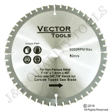 7-1/4" 48 Tooth Carbide Saw Blade For Non-Ferrous Metal Professional Blade