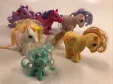 vintage lot (6) 1980's 2000’s Hasbro MLP My Little Pony Mixed Lot