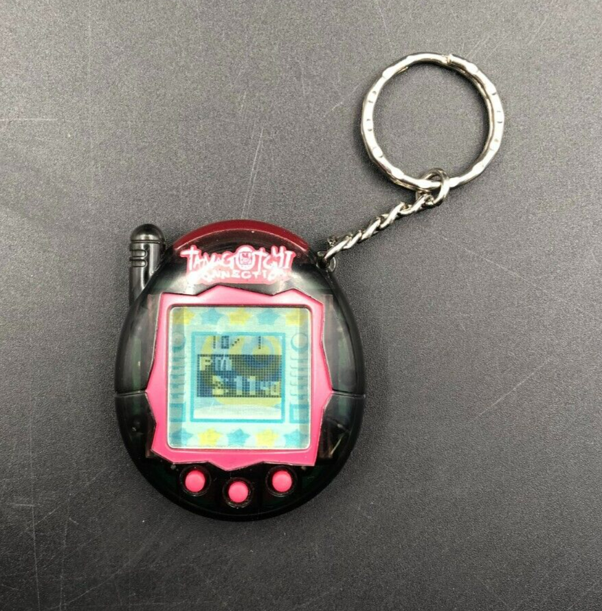 Tamagotchi Connection 2004 V3 Semi-Clear Black & Pink - Tested