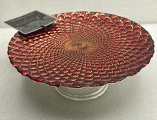 TURKISH Handmade Glass Red Gold Cake Stand De...