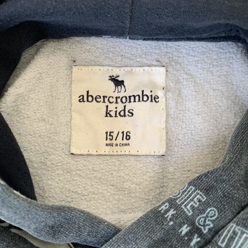 Abercrombie Kids Hoodie Sweatshirt Youth 15/16 Navy Logo Preppy Streetwear Play - Picture 3 of 9