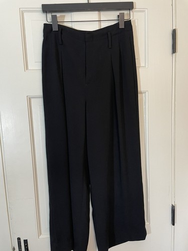 ADRIANNA PAPELL WOMENS BLACK WIDE LEG CROPPED PANTS - SIZE 4