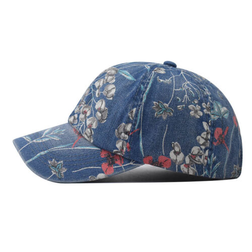 Mujer Flor Béisbol Gorra Lavada Hoja de Algodón Estampado Sombrero Suave Lo Pro Correa - Imagen 20 de 32