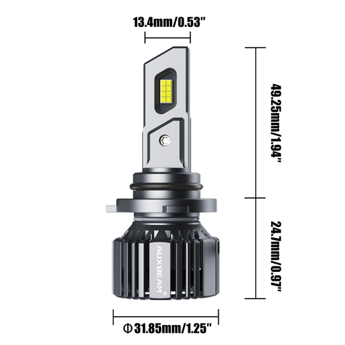 AUXBEAM 9005 9006 LED Headlights Bulb 6000K High Low Beam Kit Super White Bright - Picture 2 of 15
