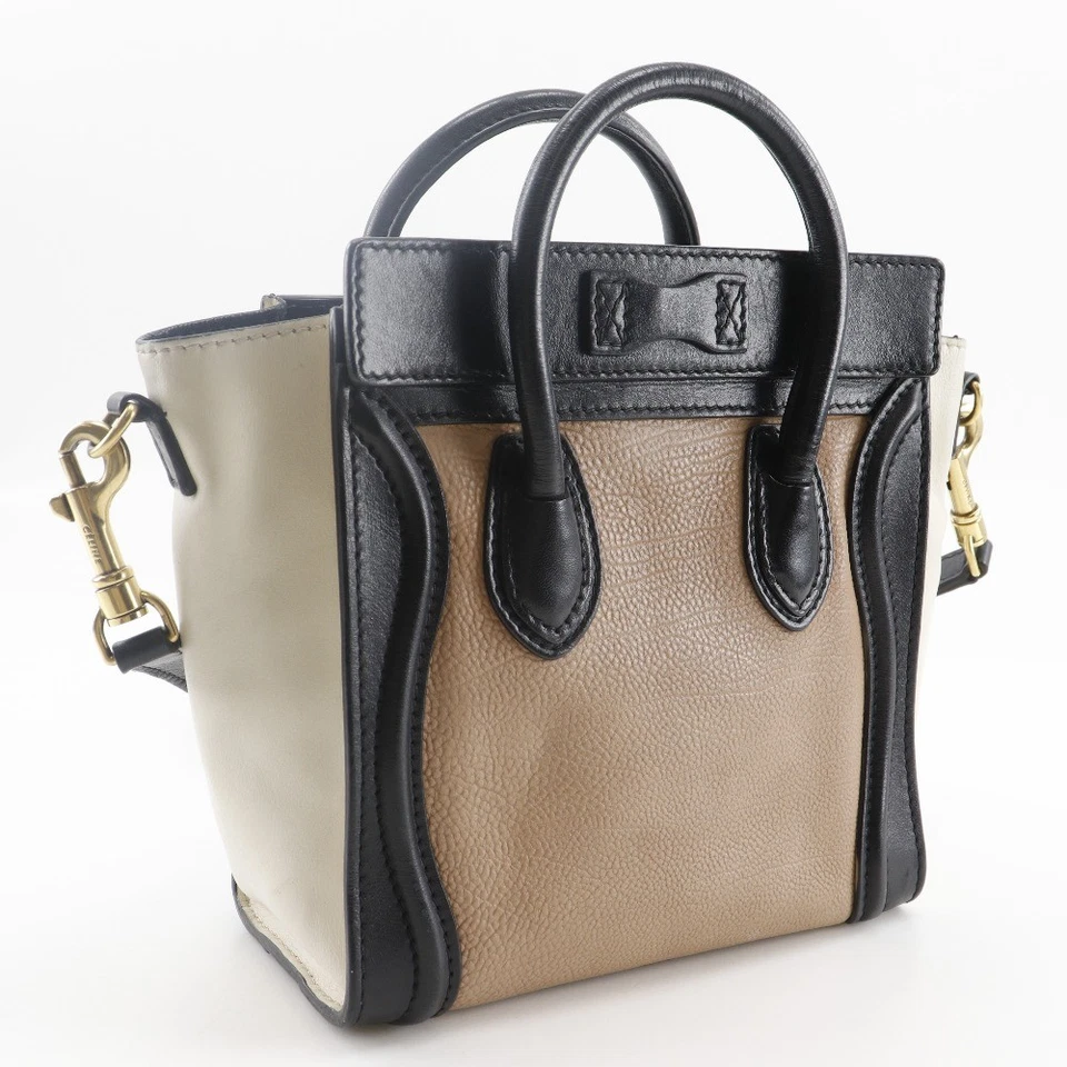 CELINE Luggage Nano Shopper Handbag By color 2WAYShoulder Black/Brown/Off-... - Image 3 of 4