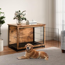 Dog Crate Furniture Side End Table Modern Wooden Kennel for Dogs Indoor