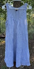 Universal Thread Blue White Striped Tiered Sleeveless Dress - Size L