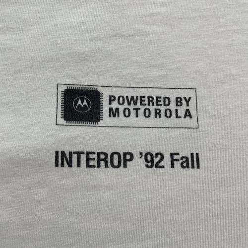 Vintage Motorola Hemd Herren Large weiß INTEROP 1992 Single Stitch Promo 90s - Bild 2 von 13