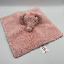 Parents Choice Pink Elephant Lovey Baby Security Blanket Plush Floral Satin Toy