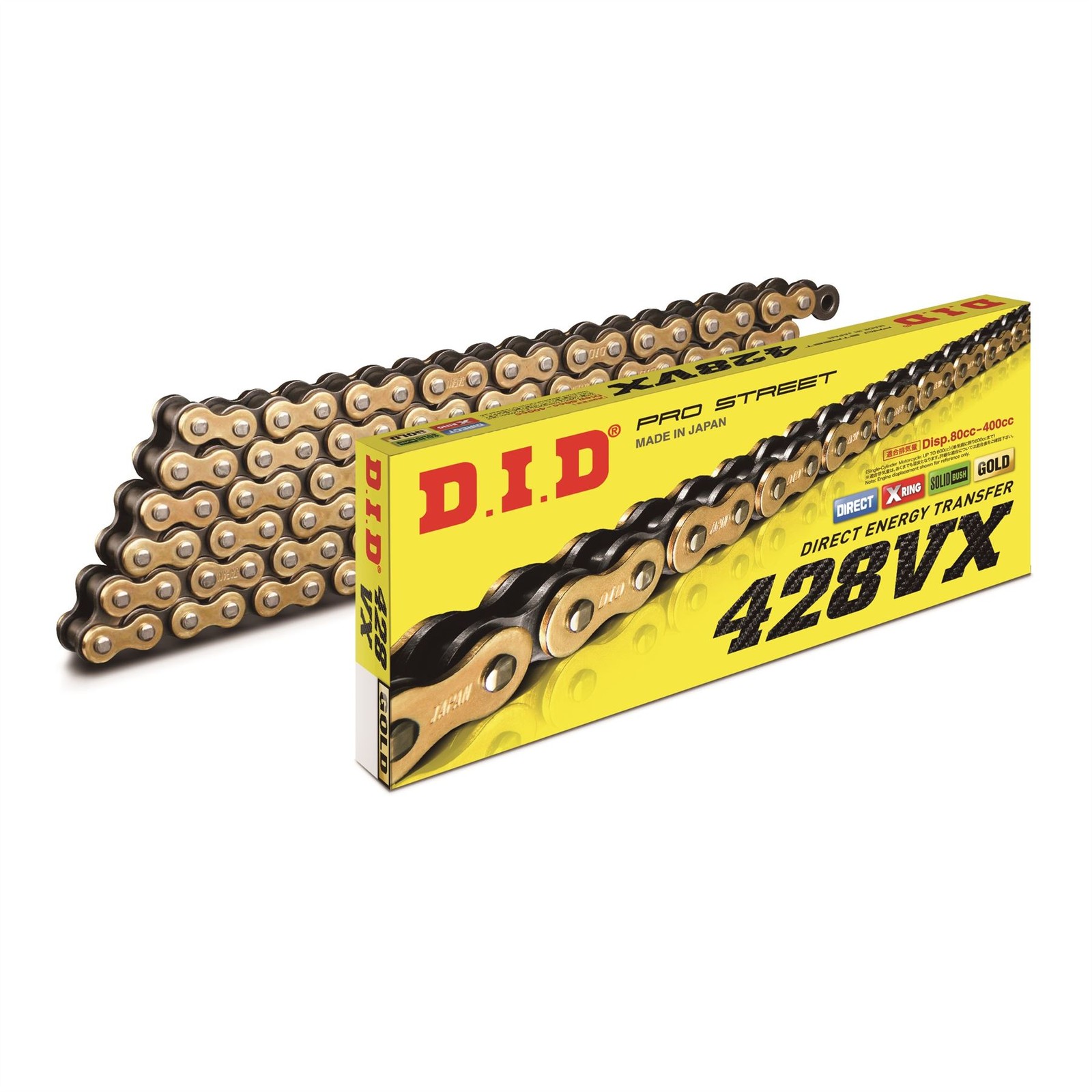 D.I.D. X-Ring Chain Gold & Black 428-128 Motor Hispania 125 Duna SM 2009 - 2010