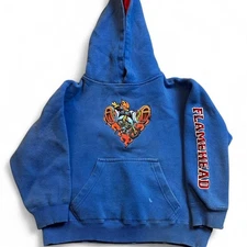 Vintage Y2K JNCO Flame Head punk Hoodie Kids Boys Youth large