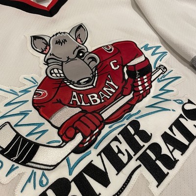 たろう品アンティークバッジセット Nike Reebok Reebok Authentic Albany River Rats AHL Hockey Jersey Vintage