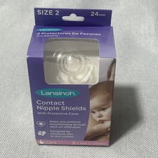 Lansinoh Contact Nipple Shields Sz 2 24mm with Protective Case