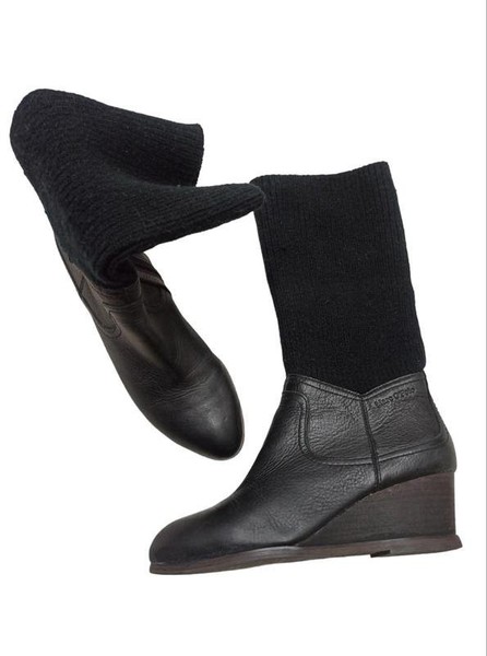 Women Marc O'Polo Boots Black Leather 37 #MRL7