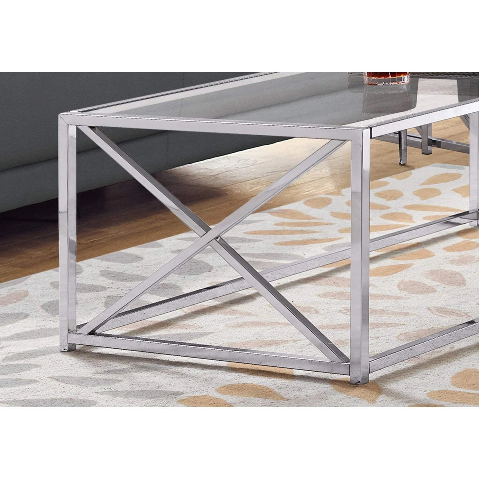Monarch Specialties I COFFEE TABLE, CHROME - Image 3 of 4