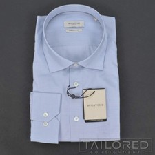 NWT - BUGATCHI Blue Check 100 Cotton Shaped Fit Casual Dress Shirt - XXL 2XL