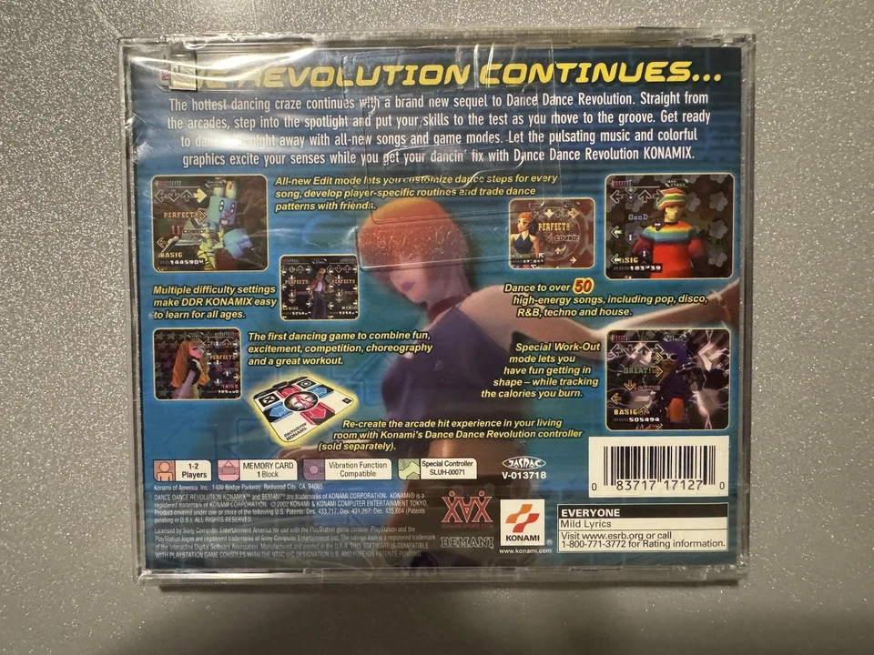 Dance Dance Revolution Konamix PS1 Sony Playstation 1 New Sealed - Image 2 of 4