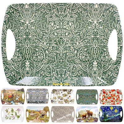 Serviertablett William Morris Kaffee Tee Rotkehlchen Vögel Eule Schmetterling Geschenk Tabletts