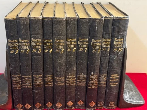 Hawkins/Audels Electrical Guide Vol 1-10 Complete Copyright 1914, ‘15, ‘17