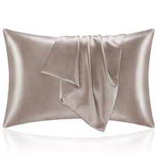 Breathable Satin Pillowcases, King Size Set, Envelope Design, Brown