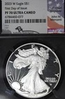 2023 W NGC PF70 ULTRA CAMEO AMERICAN SILVER EAGLE FIRST DAY OF ISSUE #B52753