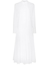 Valentino Garavani Pleated Cotton-Blend Poplin Dress