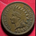 1892 US Indian Head Cent! XF! SHARP!  Old US Coin!