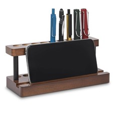 Wooden Pen Holder for Desk, Wood Pencil Holder Fountain Pens Display Stand wi...