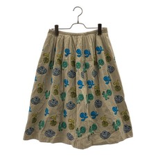 mina perhonen             quartet cotton embroidery skirt 38 brown Used KLDR-0