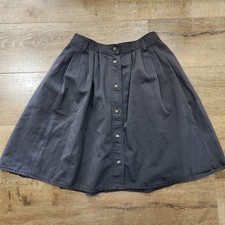 Vtg Levi's Dockers Chocolate Brown Button Front Pleated A Line Skirt Academia