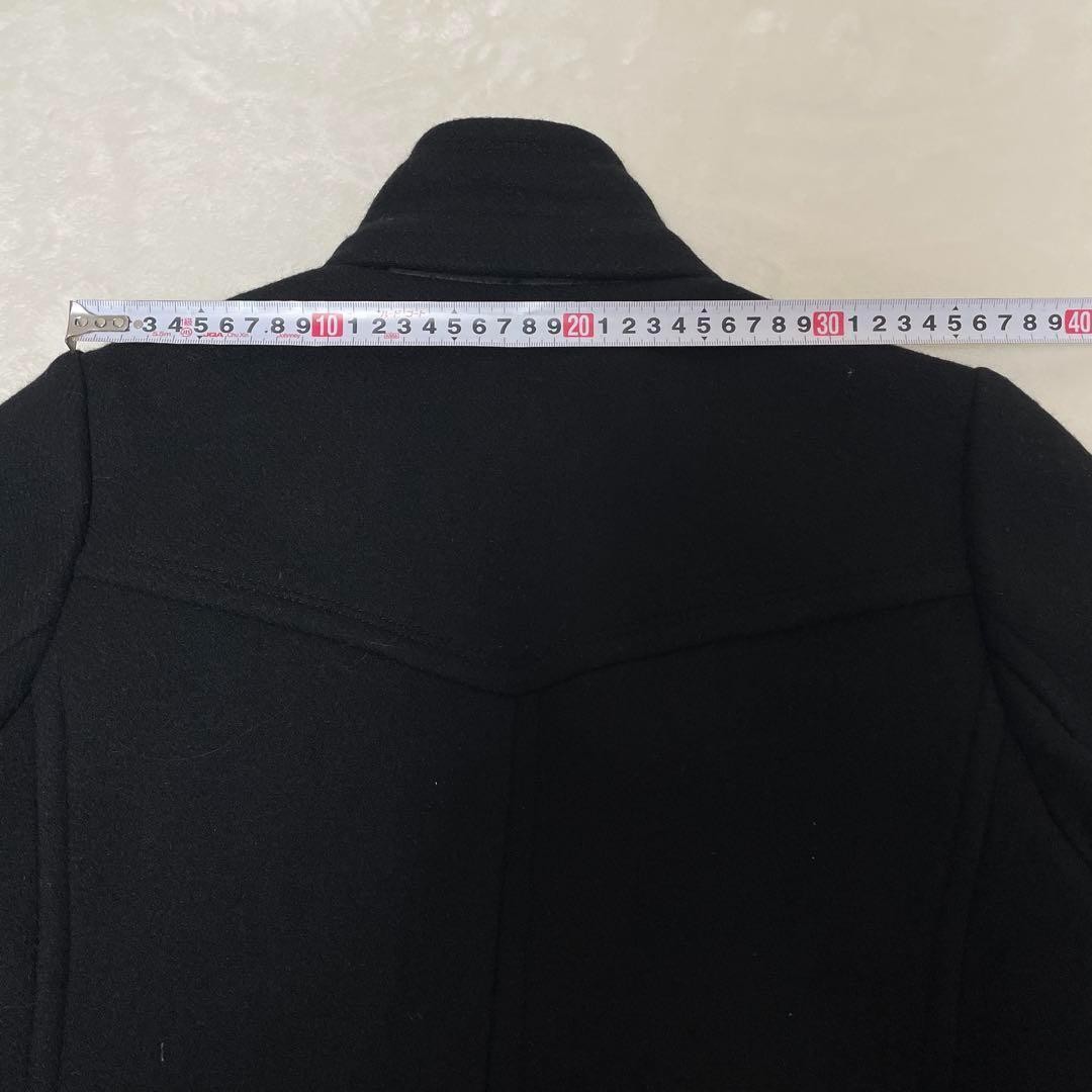 Burberry Pea Coat Black Wool With Check Pattern Size 38 For Women thumbnail 16