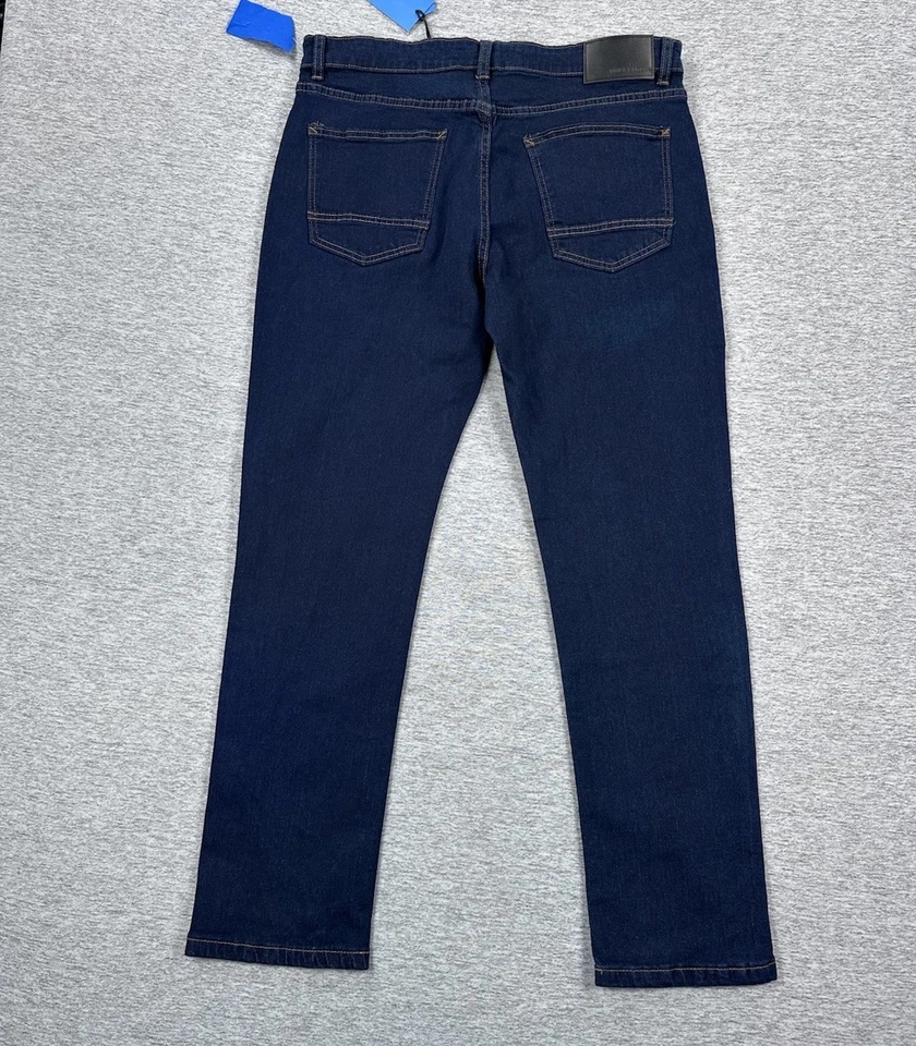 Pantalones de mezclilla Vince Camuto para hombre 34x30 azul ajustados rectos Braxton lavado oscuro Foto 2 de 4