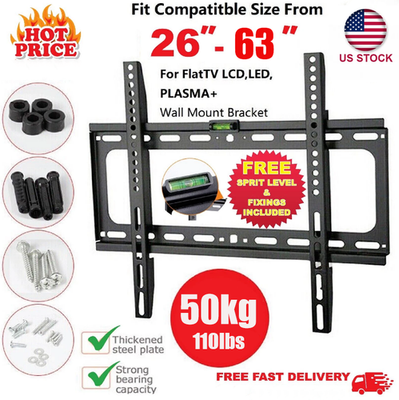 #ad TV Wall Bracket Mount Slim LCD LED Plasma For 26 30 32 40 42 50 55 63 Inch $13.64