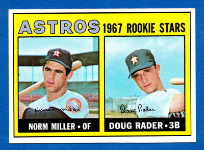 1967 TOPPS #412 NORM MILLER / DOUG RADER HOUSTON ASTROS CARD -- EX