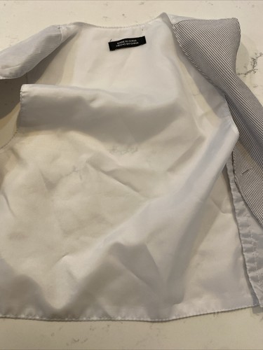 Boys Suit Set Vest & Pants Size 7 Gray White Pinstriped Dressy Outfit 2 Piece - Picture 9 of 10