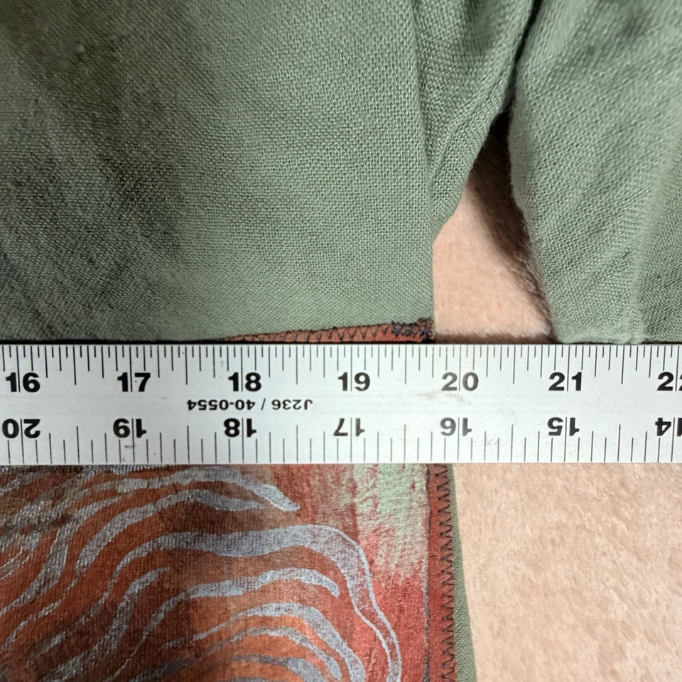 Top de algodón orgánico pintado a mano Blue Fish Barclay para mujer 1 verde de colección Lagenlook Foto 2 de 4