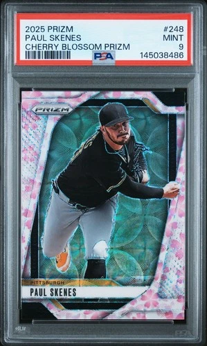2025 PANINI PRIZM #248 PAUL SKENES CHERRY BLOSSOM #13/20 RC PSA 9 ROOKIE PIRATES
