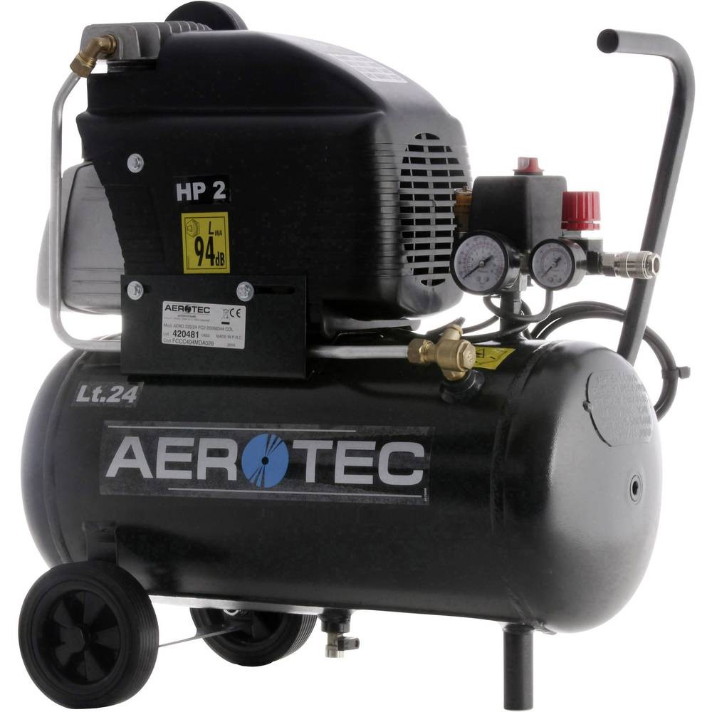 Compresseur pneumatique 24 l Aerotec 220-24FC lubrifié pour atelier