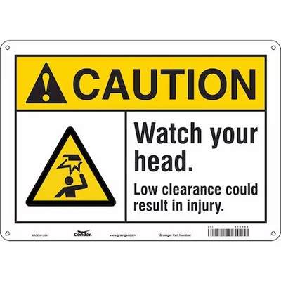 Condor 479C33 Caution, Watch Your Head. Low Clearance Could Result In Injury.,
