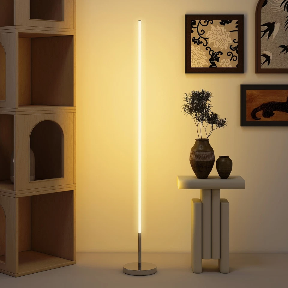 HOMCOM Lampada da Terra LED Regolabile con Telecomando Alta 150cm Argento - Immagine 3 di 4