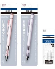 Tombow Mechanical Pencils 0.5mm, Pink & Purple with Eraser Refills | Japanese...