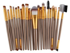 22-Piece - GREY and GOLD - Pro Makeup Brush Set - 22 Brushes - NEW