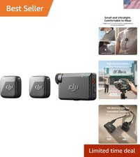 Mic Mini 2 TX  1 RX, Detail-Rich Audio, Wireless Lavalier Microphone for Cam...