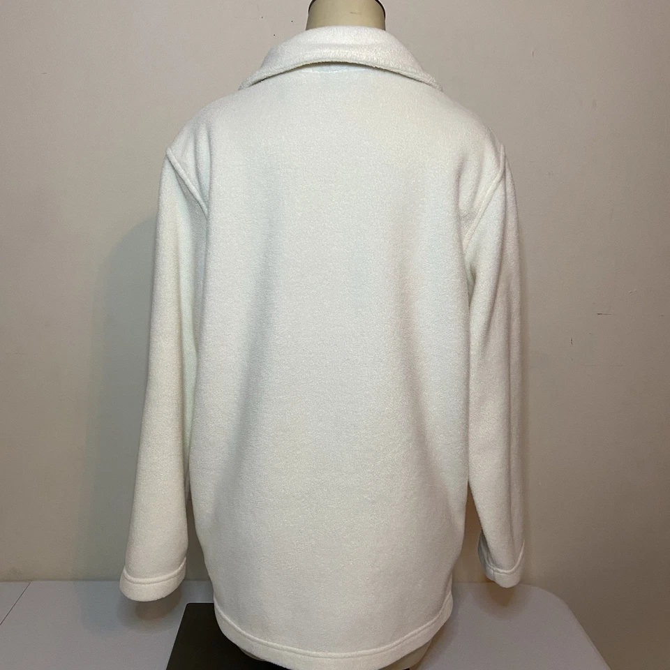 Vintage Studio Works Fleece Sweater Women’s PM Ivory Christmas Winter Embroidery - Image 4 of 4