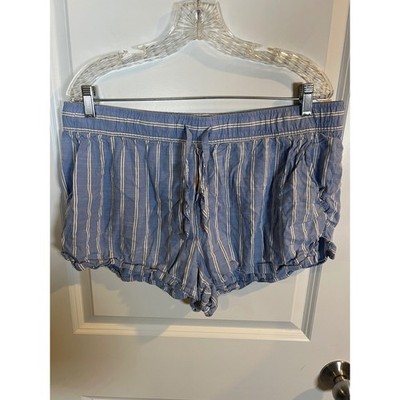 Auden Womens Sleep Shorts Vertical Stripe Blue XL