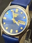 Vintage Seiko 5 Blue Sunburst Dial 7009-8011 - Jan 1986 - Serviced - NEW Strap