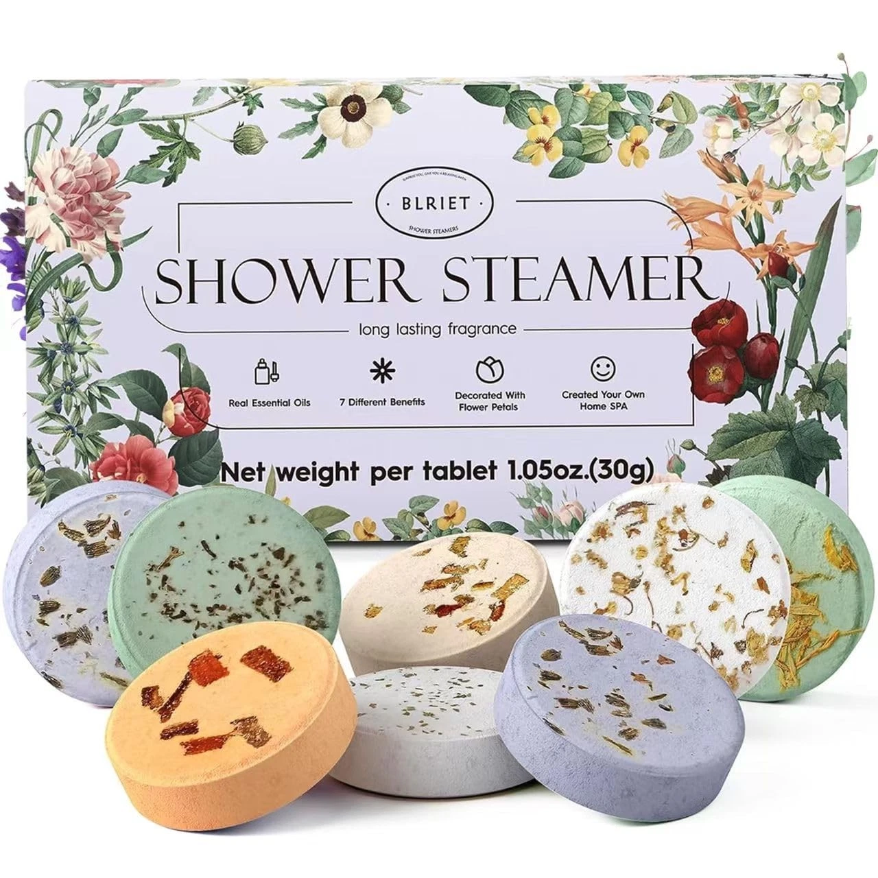 Shower Steamers Aromatherapy Blriet, Gifts for 8 Count (Pack of 1), Purple